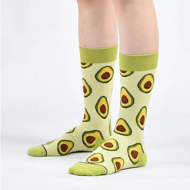 Chaussettes en coton pour femmes, tendance, haute qualité, motifs plantes, cactus, graffiti, tendance