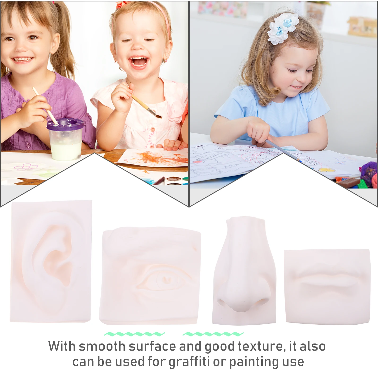 

Sketch Art Vivid Sense Organ Design Premium Soft Plastic Creative Shape Desktop Ornament Home Decoration Graffiti Painting Use