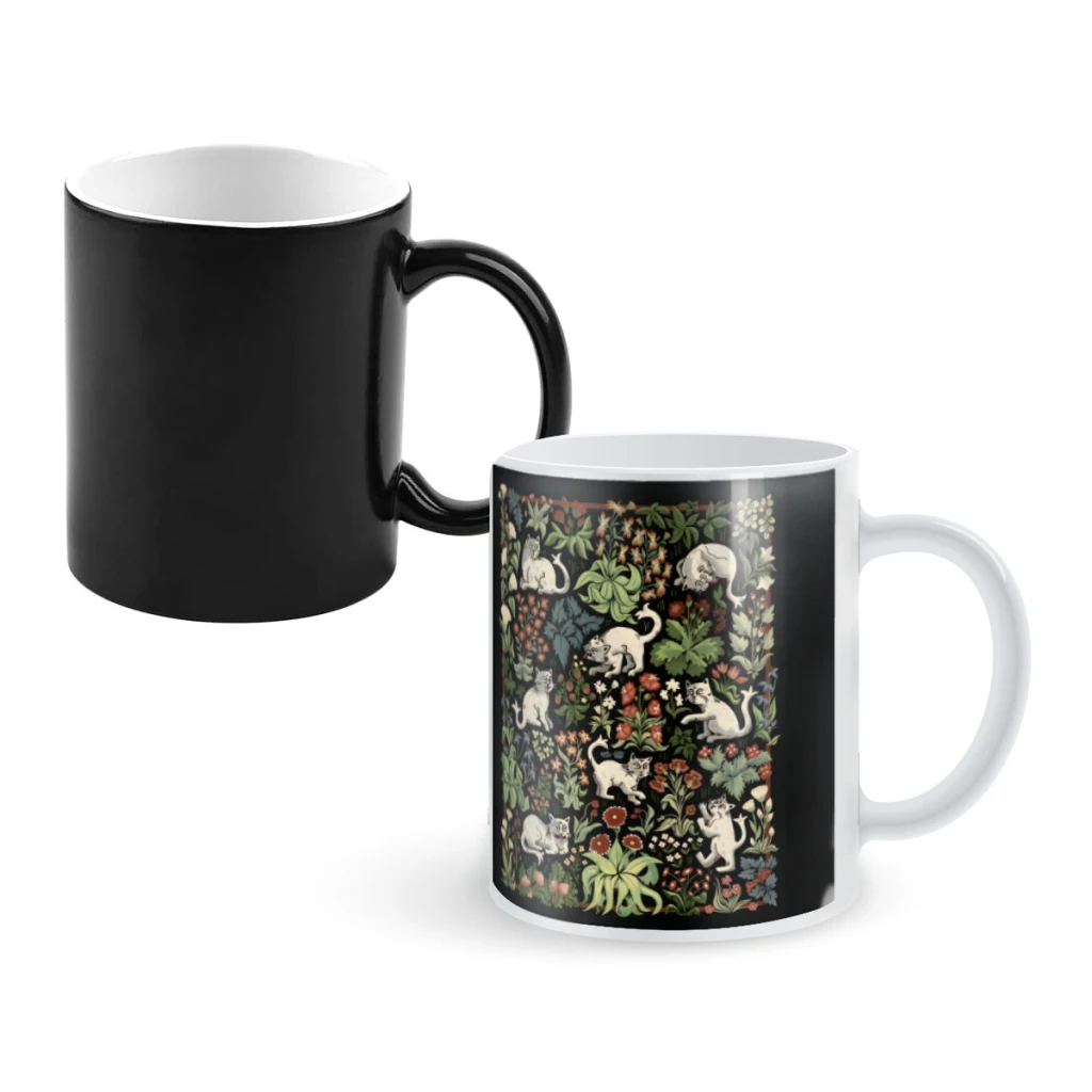 

Ugly Medieval Cats MillefleurCoffee Mugs And Mug Creative Color Change Tea Cup Ceramic Milk Cups Novelty Gifts
