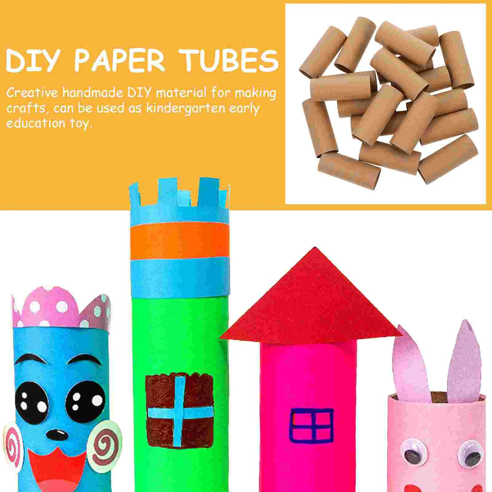 20 Pcs Craft Cardboard Tube Paper for DIY Crafts Kids Round Tubes Making Child