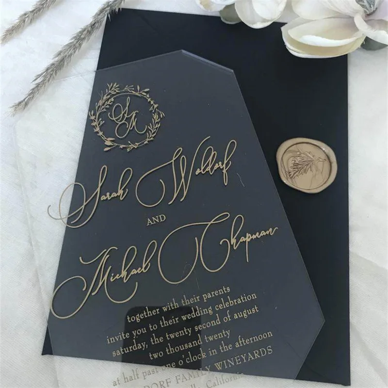 Customized. New Wedding Acrylic Invitation Card Wedding Invitation European Invitation Personalized Business Activity I