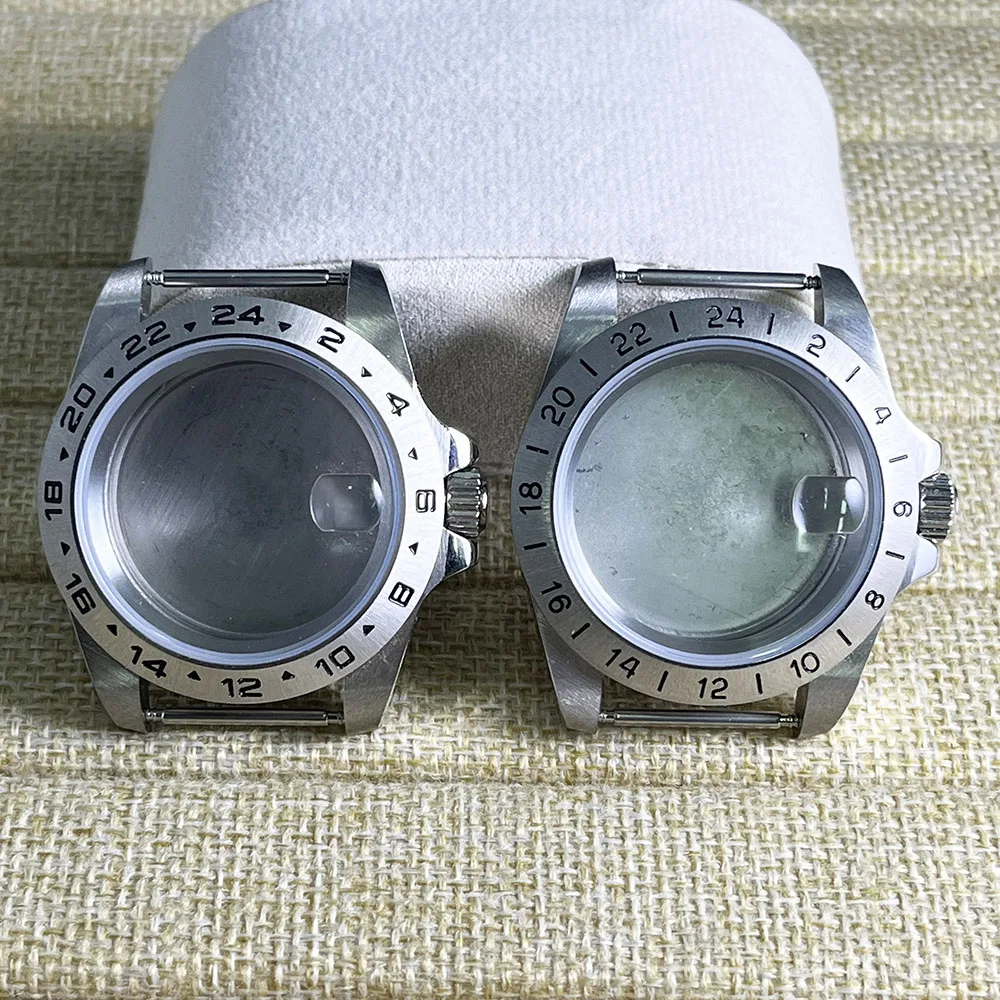 Classic Explorer 39mm GMT 24-hour silver steel bezel, suitable for NH34, NH35, NH36 movement accessories case