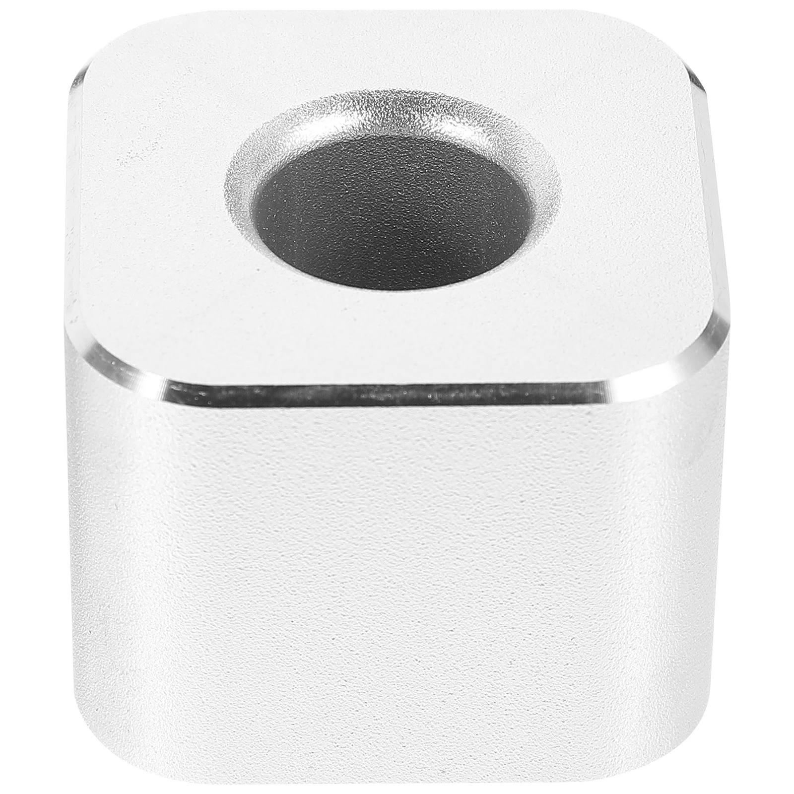 

Square Round Hole Pen Holder Cube Large Storage Silver Fountain Pen Stand for Desk Office Premium Material Single Pens Sturdy