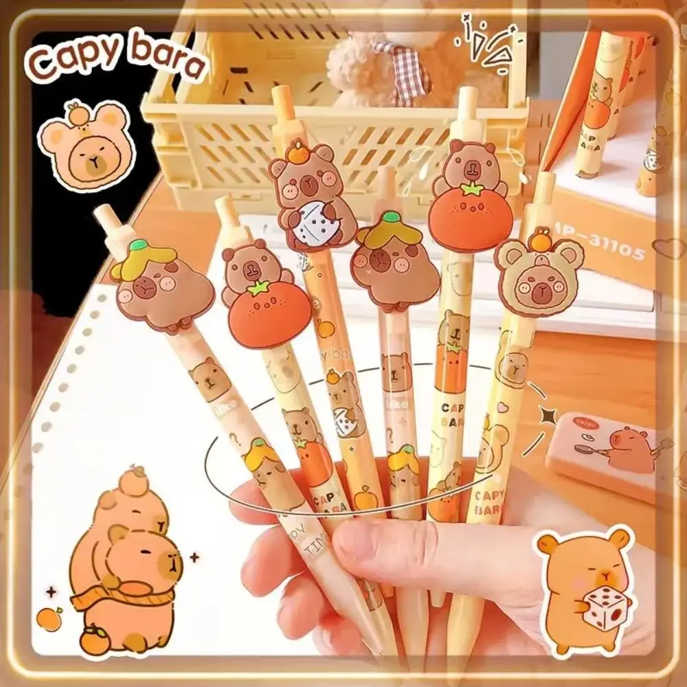 Criativo kawaii capivara lápis mecânico dos desenhos animados bonito 0.5mm lápis automático criativo estético propulsão lápis desenho