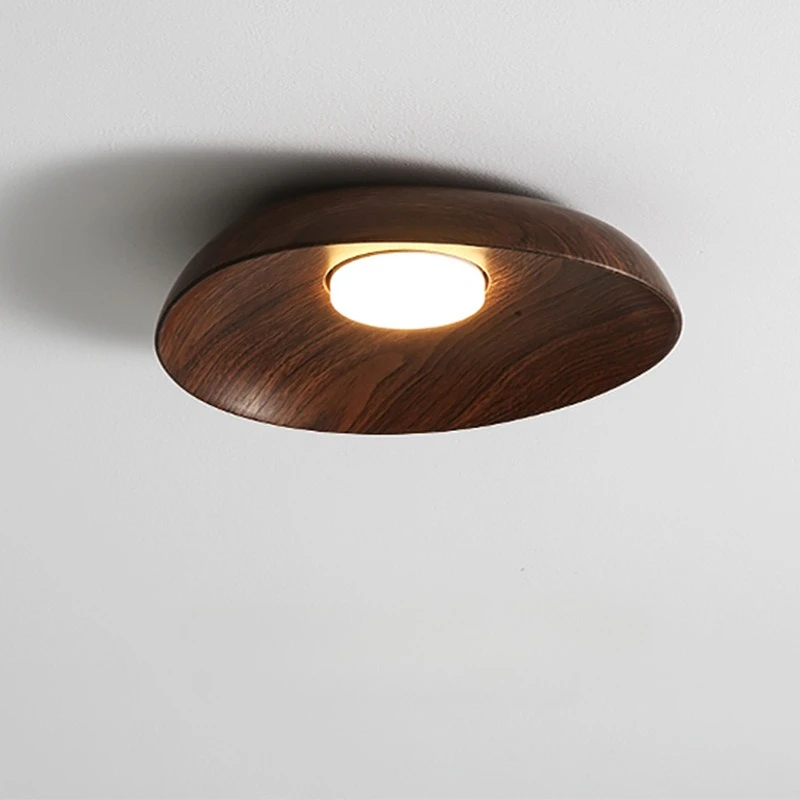 النمط الياباني الرجعية الراتنج أضواء السقف الجوز اللون المدخل بهو جو شرفة مدخل قاعة الحد الأدنى مصابيح السقف #1