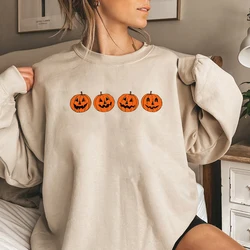 Pumpkin Sweatshirt Pumpkin Sweater Jack-o-Lantern Shirt Halloween Crewneck Sweatshirt Fall Halloween Sweater Spooky Season Top