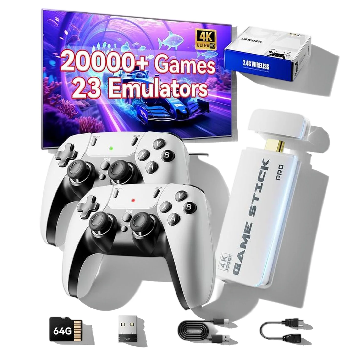 Retro Gaming Xbox Controller - M15 Gaming Console 4K TV Game