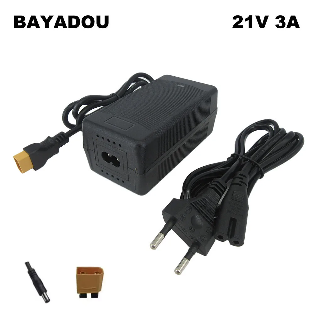 

21V 3A Lithium Battery Charger for Electric Tool Screwdriver 18V 18.5V 5S Li-ion 18650 Laptop Speaker Charger DC XT60 Port