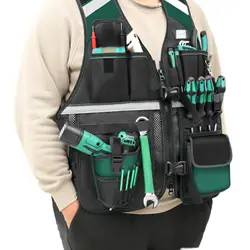 Electrician Tool Vest Front Pockets Hardware Tool Pouch for Outdoor Workers Construction Maintenance Workers Carpenters Plumbers