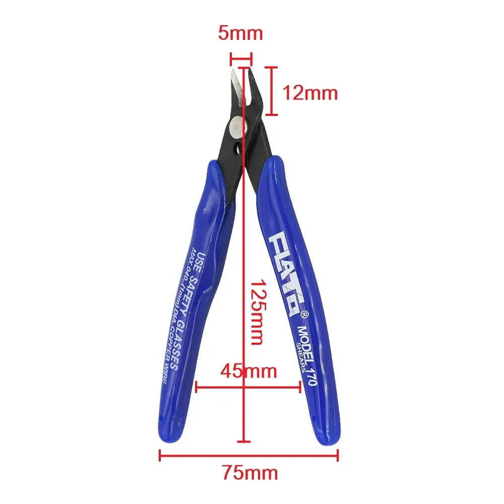 Imagem -03 - Plato 170 Eletrônico Diagonal Alicate Oblíqua Cortador de Fio Tomada Tesoura Faça Você Mesmo Side Cutting Nippers Wishful Clamp Peças da Impressora 3d