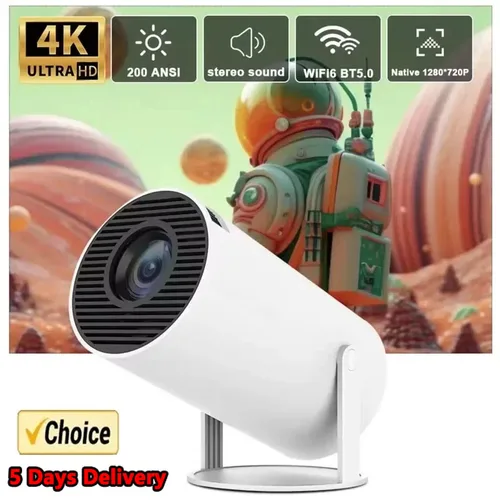 Proyector HY300 4K Android 11 Dual Wifi6 260ANSI Allwinner H713 BT5.0 1080P 1280*720P Cine en casa Proyector al aire libre