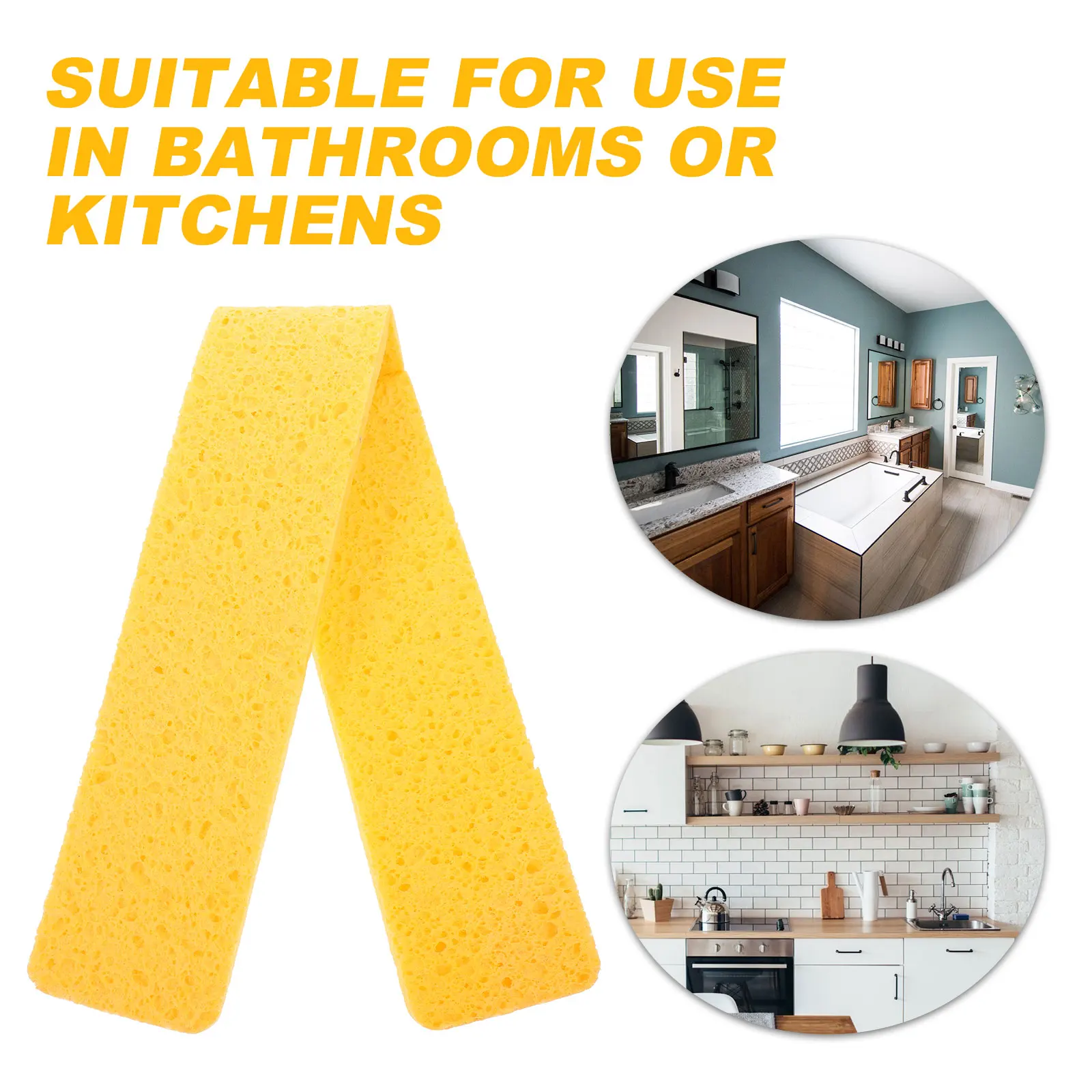 

Water Absorbent Sponge Strips 59x7x1.5cm White Kitchen Bathroom Cleaning Non slip Mat Soap Pad Toothbrush Cup Mouthwash Strip