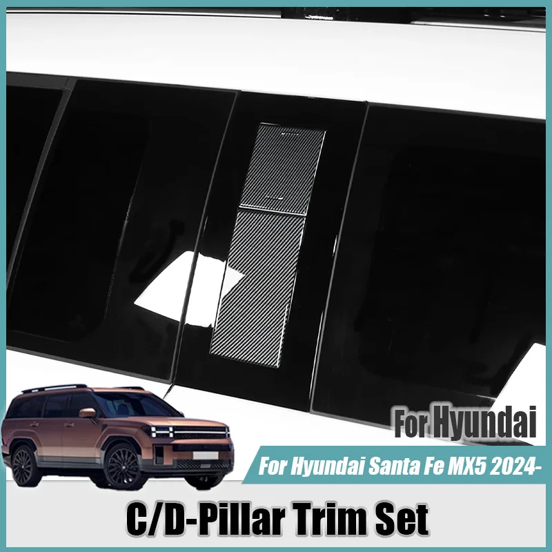Para Hyundai Santa Fe MX5 2024 2025 2026 ventana de coche Pilar C D conjunto de molduras acentos de estilo Exterior Kit de decoración antiarañazos