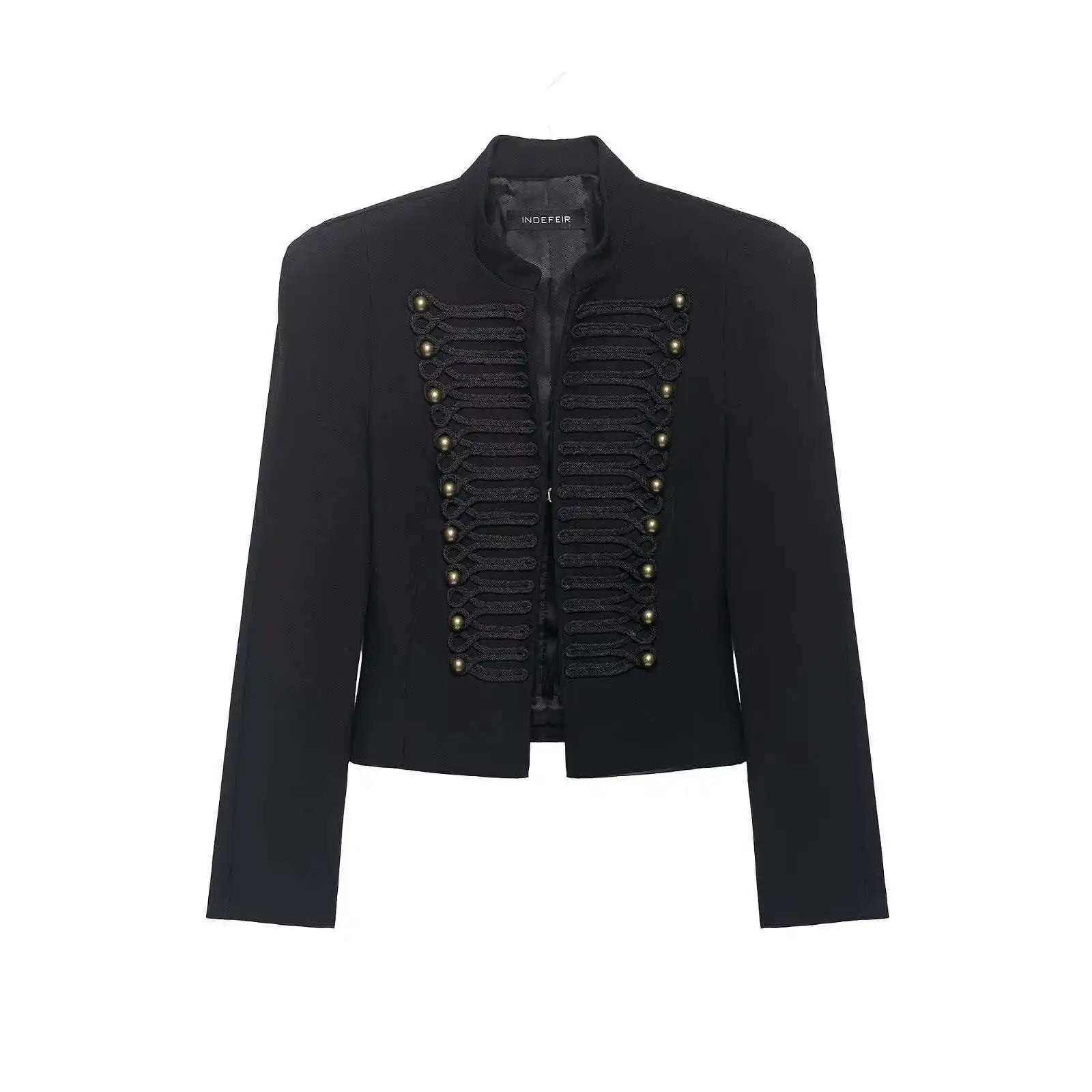 

YYAHAHAS 2025 Autumn New Women Stand Collar Cropped Jacket Vintage Solid Color Casual Outerwear Trendy Coat