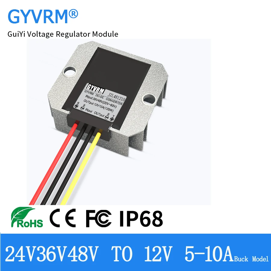 GYVRM 24V 36V 48V 60V a 12V 5A 6A 8A 10A convertitore DC DC Step-down 48V-12V regolatore di tensione Buck Car Truck Boat Power Supply