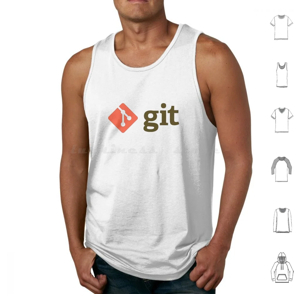 Git Tank Tops Vest Sleeveless Git Logo Github Open Source Developer Dev Devops Programming Language Linus Font Software Gnu