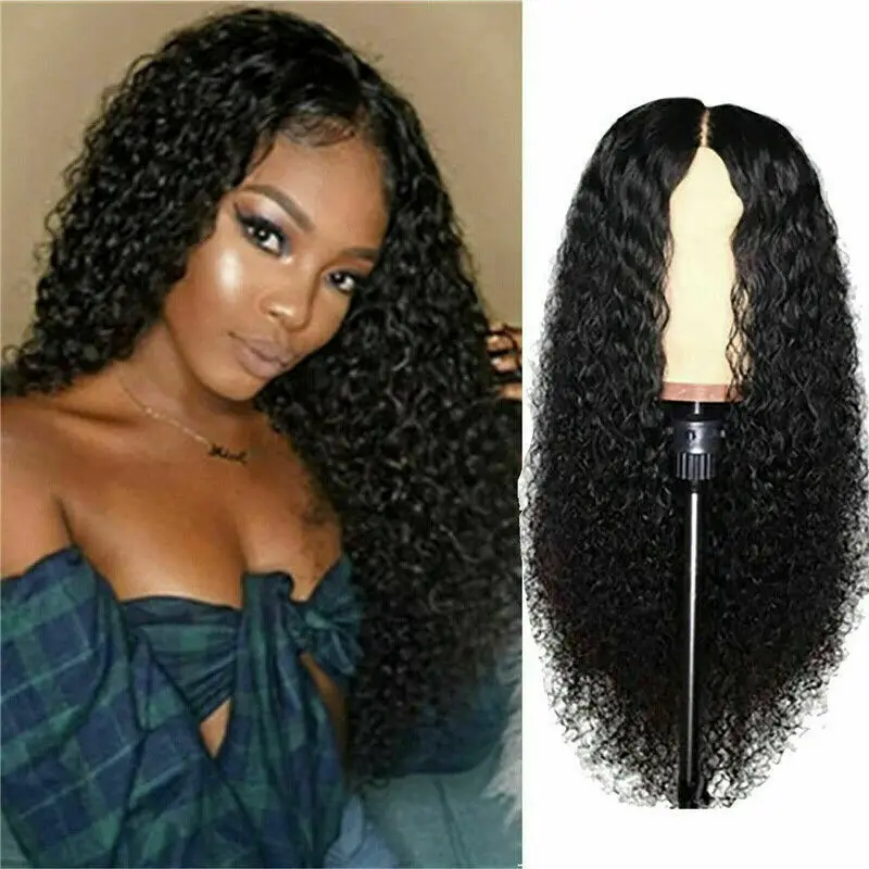 Black Hair  Women Long Curly Lace Wavy Synthetic Hair Wigs