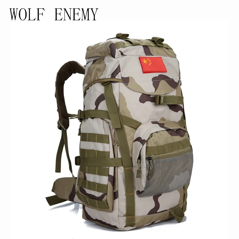 Molle 60L Camping Rucksack Tactical Hunting Backpack Large Waterproof Backpacks Camouflage Hiking Outdoor Shoulder Bag