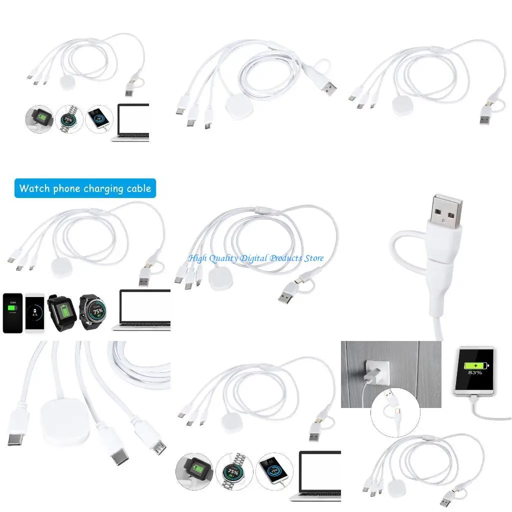 

U2JE Type C USB to Double Type C+Micro USB+ Watch Cable for Cellphone Tablet Watch Multi Charging Cable