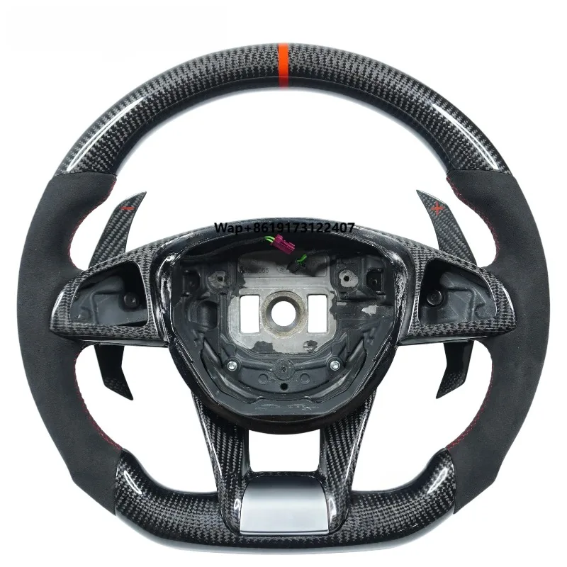 

Private Custom Gloss Carbon Fiber Steering Wheel for W205 W213 CLA GLA A63 with Suede Paddle Shift