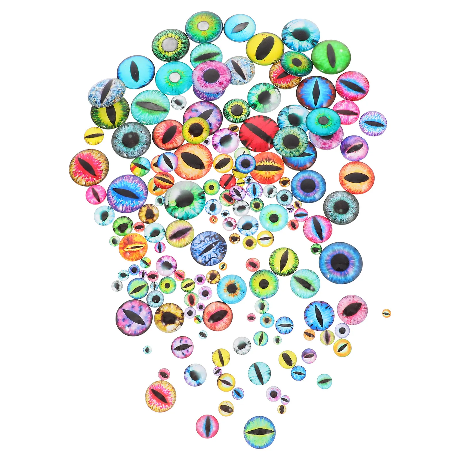 

160Pcs Realistic Glass Eyes Cabochons for Clay Sculpture Jewelry Making Half Round Eyeballs Craft DIY Dragon Eye Pattern Safety