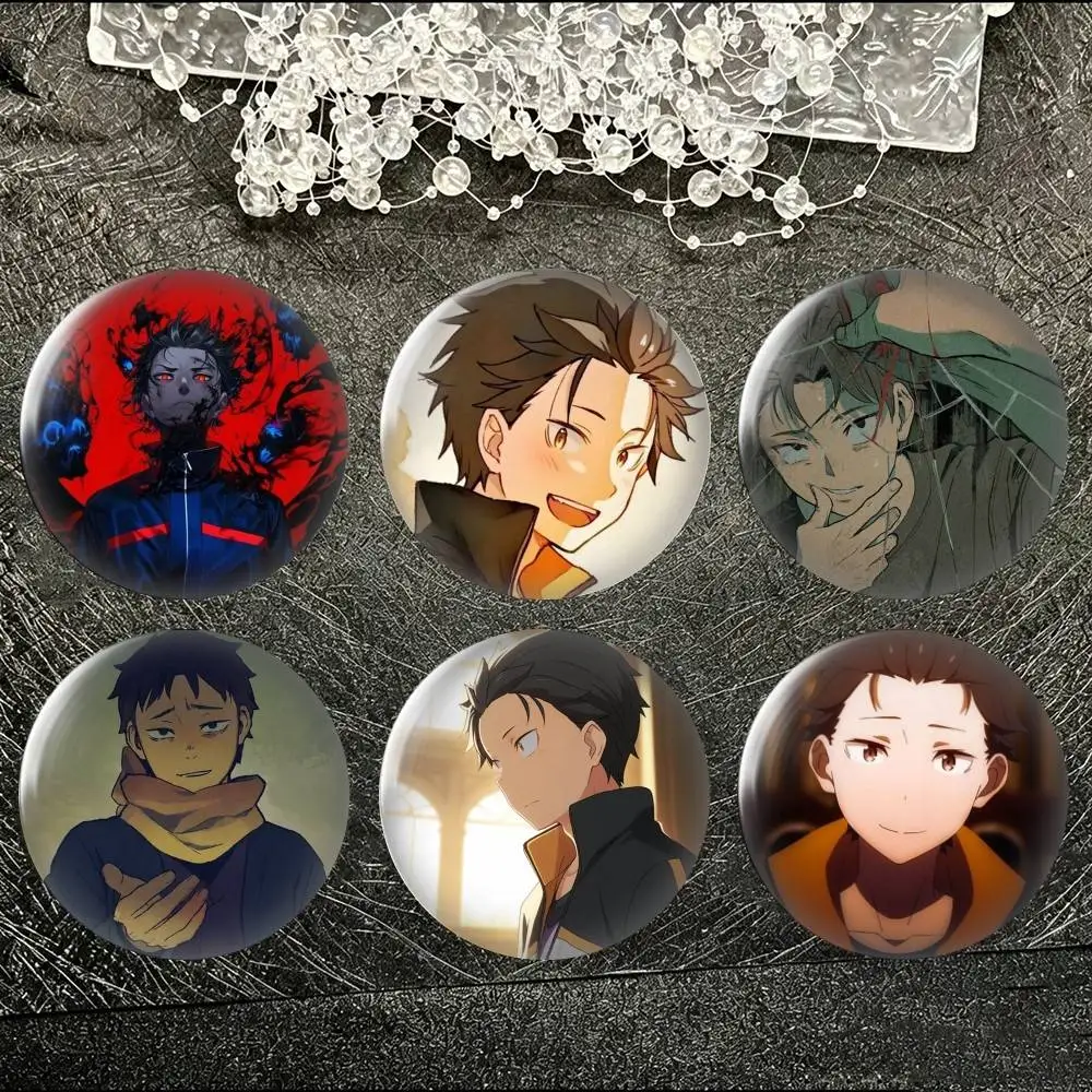 Anime Re Zero Natsuki Subaru  Tin badges in 25/32/44/58/75mm, brooch pins for accessories & gifts,Souvenir.