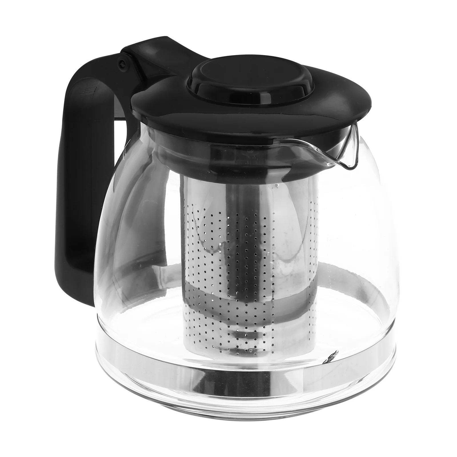 

1Pcs Stainless Steel Filter Teapot Glass Infuser Kettle Home Office Practical Tea Pot Elegant Spout Comfortable Handle