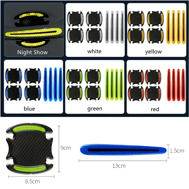 Carbon Fiber Car Door Bowl Handle Reflective Paint Anti-collision Sticker General-Purpose 3D Carbon Fiber Car Sticker