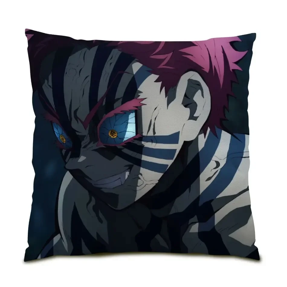 Akaza Pillowcase Demon Slayer Anime Pillow Cover Cartoon Character Cushion Case 45x45 Home Decor Office Chair Sofa Bedroom F0137