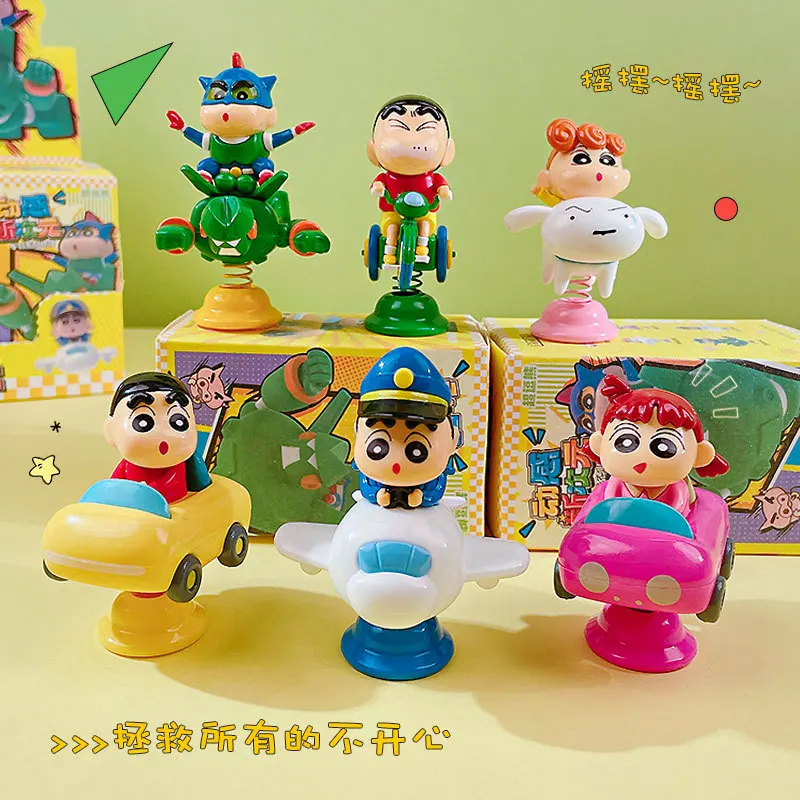 Kawaii Crayon Shin-chan Auto Decoratieve Anime Cartoon Leuke Schoonheid Kleine Ornament Thuis Desktop Schommelstoel Speelgoed Figuur Pop Geschenken