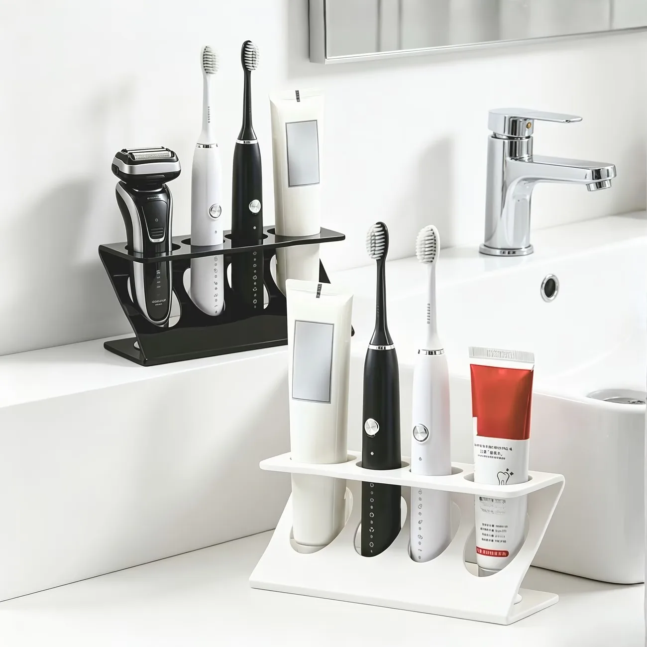1/2Pcs Z-shaped Electric Toothbrush Holder, Bathroom Vanity Storage Rack, Razor, Toothpaste, And Dental Tool Storage Bracket