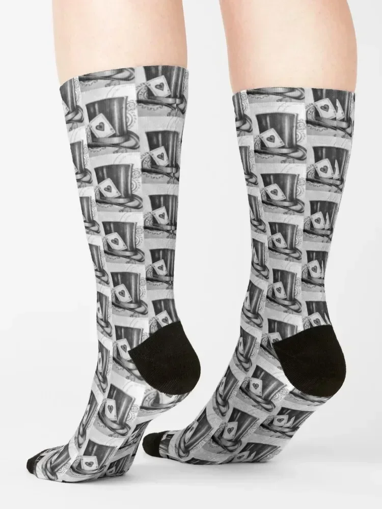 Calcetines The Hatter's, marca de diseñador, tobillo, calcetines de moda para hombre, marca de lujo para mujer