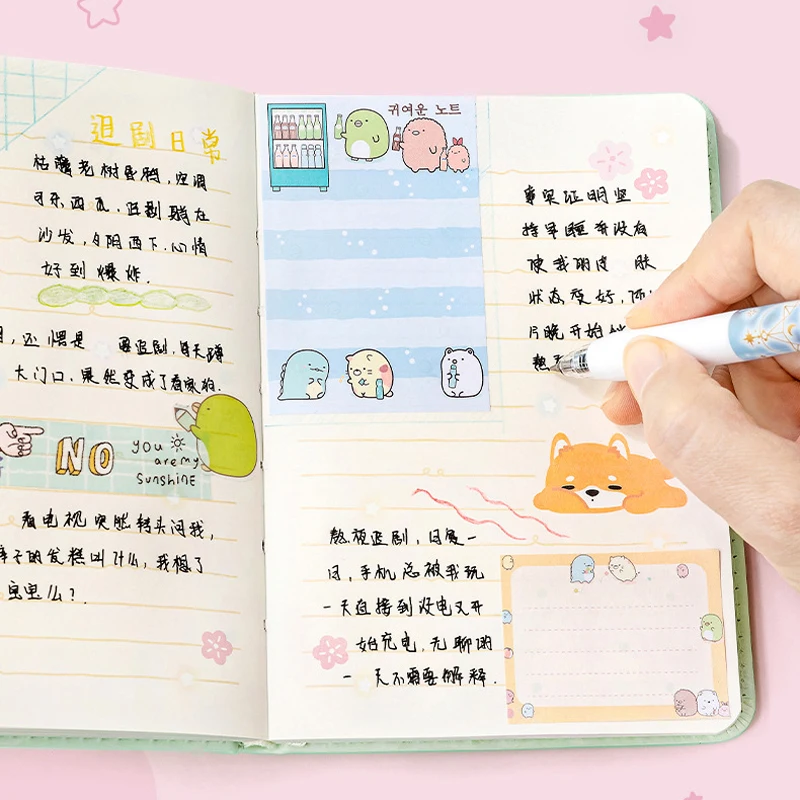 Cute Mini Cartoon Animal Decompression Daily Notebook Creative Colorful Paper Diary Journal Planner Agenda Stationery