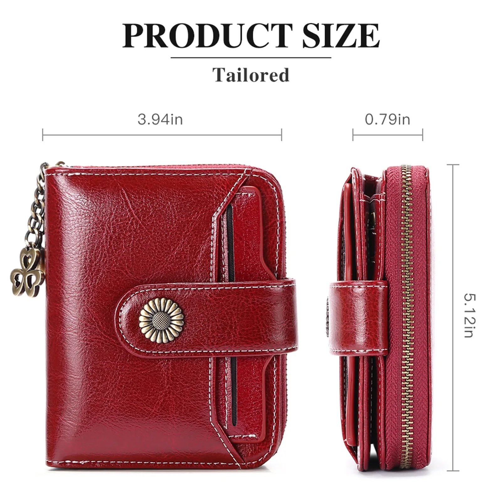 Genuine Leather Women's Wallet Short Fashion Multifunctional Mini Zipper Coin Purse Wallet Samll Card Holder Money Bag Designer