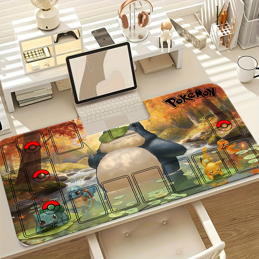 Snorlax Autumn Forest Pokemon TCG Playmat Extended Gaming Mouse Pad