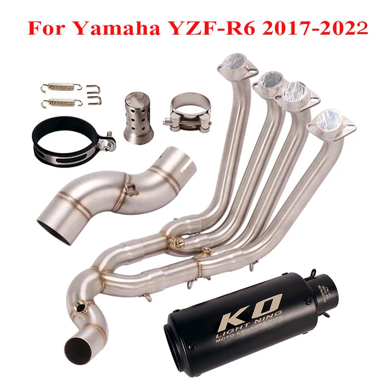 

Slip on YZF-R6 Exhaust System 51mm Muffler Silencer Escape Tip Header Connection for Yamaha YZF-R6 2017-2022