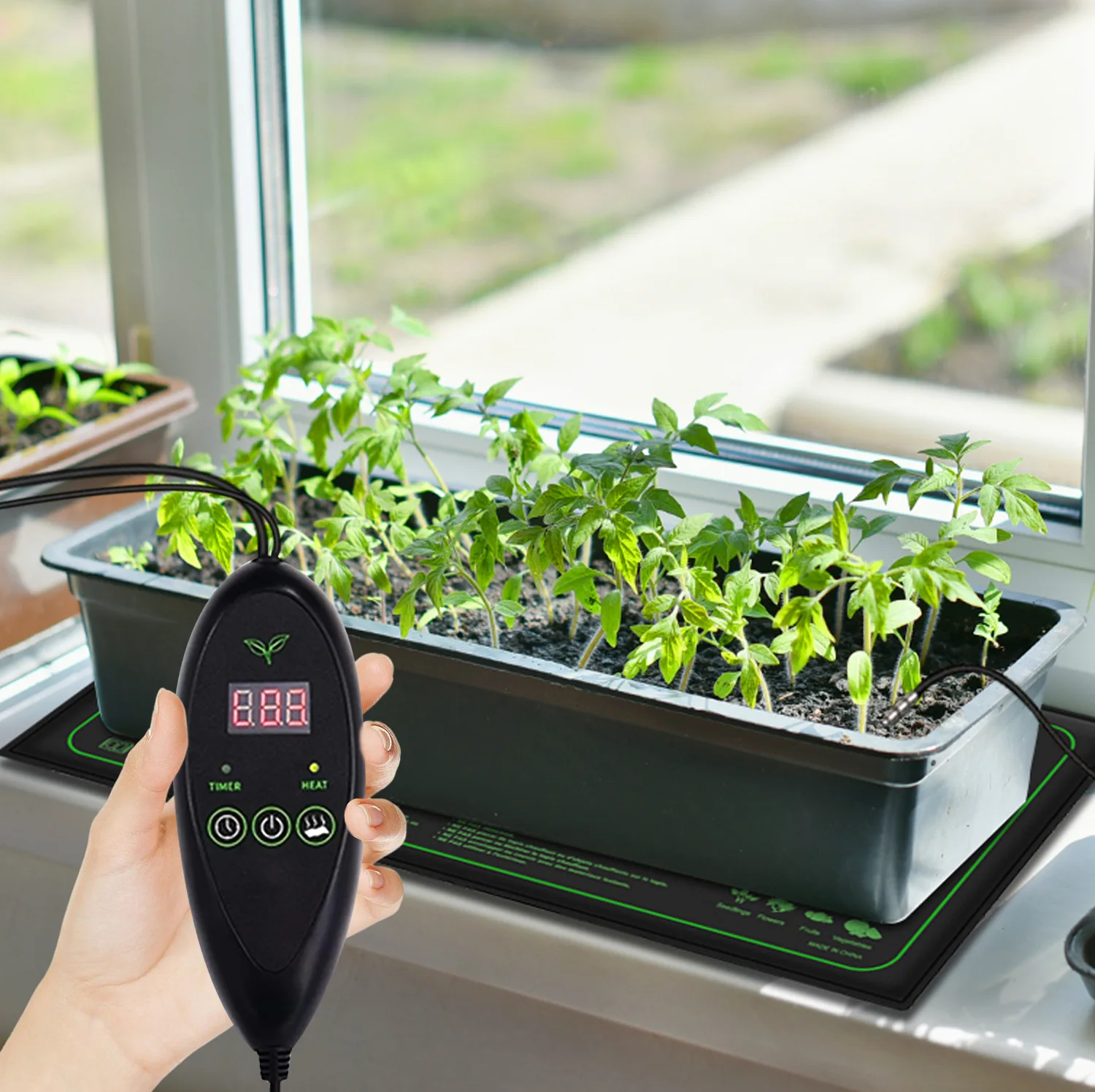 

Waterproof Seedling Heating Pad Adjustable Temp Heat Mat for Indoor Seed Starter Germination Plants Grow Heat