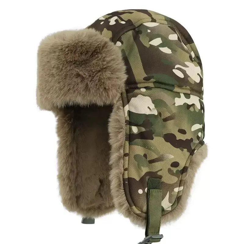 Gorro táctico invierno grueso exterior protección fría y orejeras - imagen 3