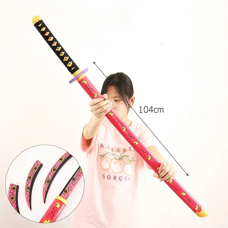 Real Size Demon Slayer Katana Anime Kimetsu No Yaiba Mitsuri Cosplay Prop Ninja Knife Japanese Samurai Sword arma Kid Toy Gift