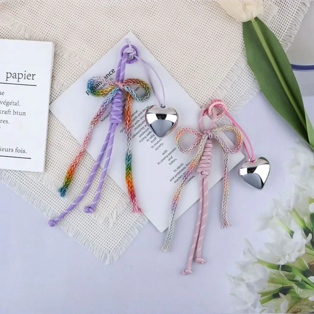 

Fashion Braided Heart Keychain Cute Versatile Bag Pendant Creative Resin Mobile Phone Chain Charm
