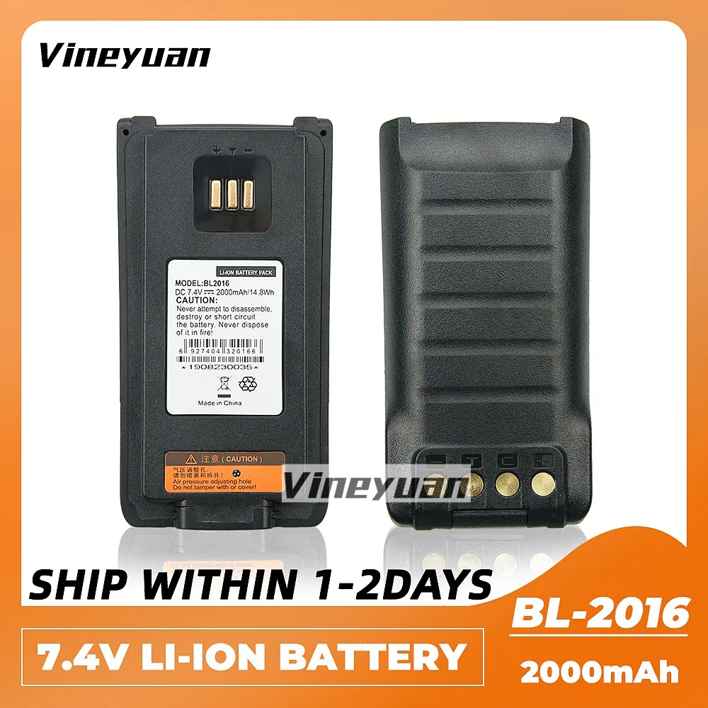 Top Band NEW BL2016 7.4V 2000mAh Li-ion Replacement Battery for Hytera HYT PD980 PD982 PD985 PD985U BL3004 Two Way Radios