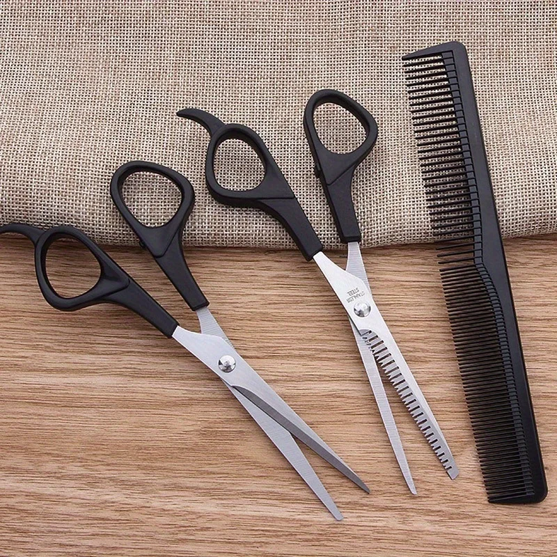 3pcs Hairdressing Thin Scissors Combination Set Bang Cut Teeth Cut Three Comb Sets Pet Scissors