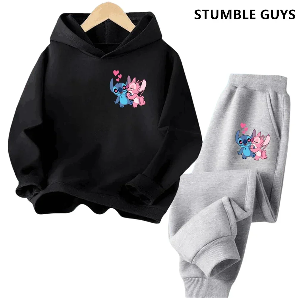 Aloha Stitch Sweatshirt Hoodies Fashion Pullover Anime Hoody Cartoons Girls Boy Kids Long sleeve Casual Clothes Stitch Trucksuit