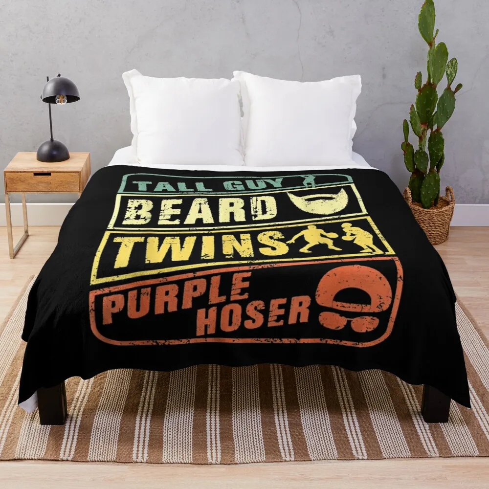 TALL GUY BEARD TWINS PURPLE HOSER Throw Blanket Bed Fashionable Shaggy Blankets