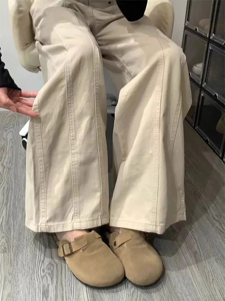 

High Waist Straight Leg Denim Jeans Women Loose Wide Leg Floor Length Pants Summer Slimming Trousers for Pear aped plus Size