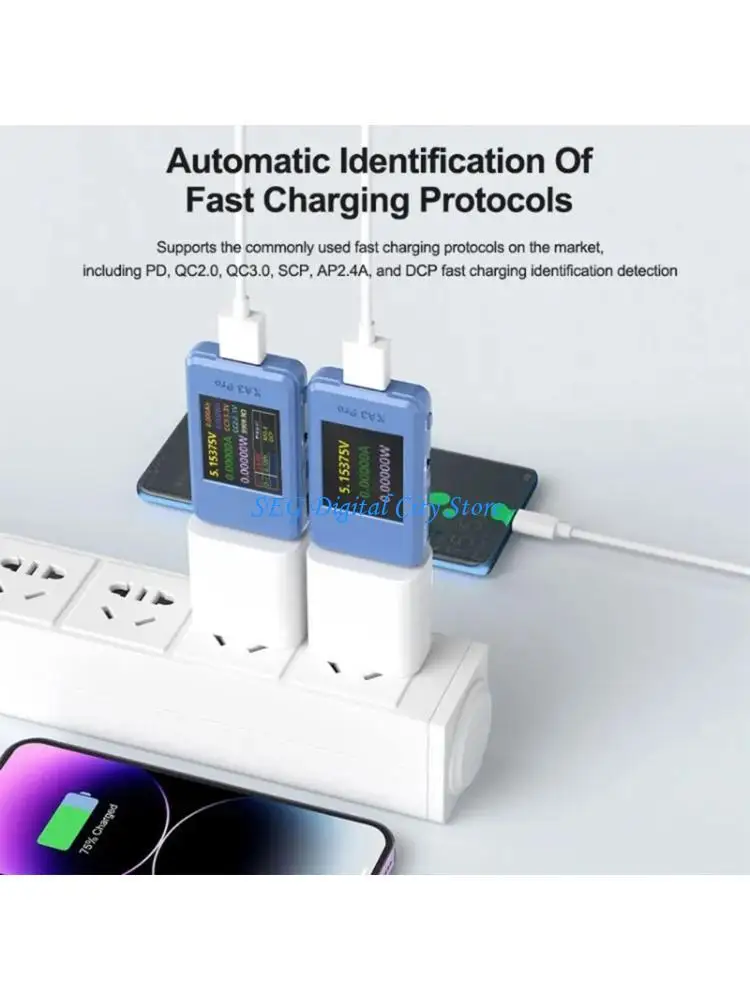 U75B Precise USB Tester For Voltages Current Power Measurement On Type C Devices