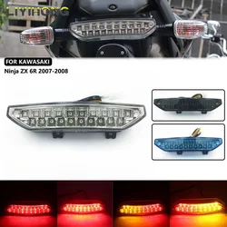 For Kawasaki Ninja ZX-6R ZX6R 2007 2008 ZG14 Concours ZRX1200 Daeg Rear Tail Light Brake Turn Signals Integrated LED Light