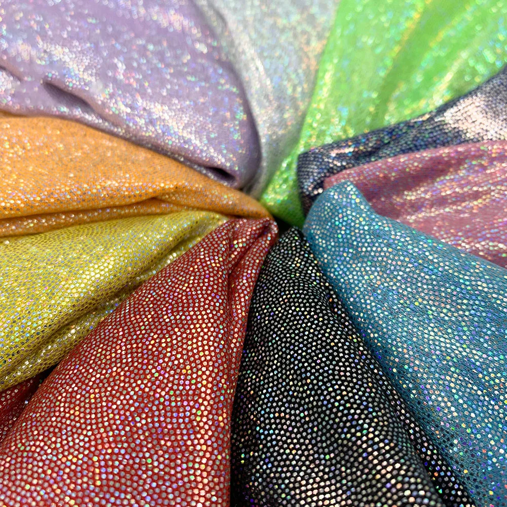 150cm*100cm Glitter Laser Polyester Fabric Iridescent Holographic Wedding Party Background Doll Clothing Decor Material DIY