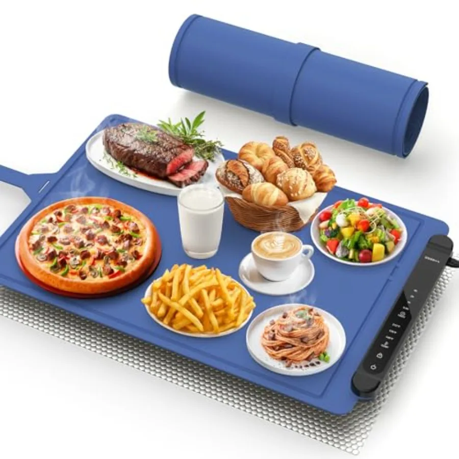 

Warming Mat for Food Warmer Pad: Foldable Silicone Electric Warming Tray for Buffets Party - Fast Heating Portable Hot Plates f