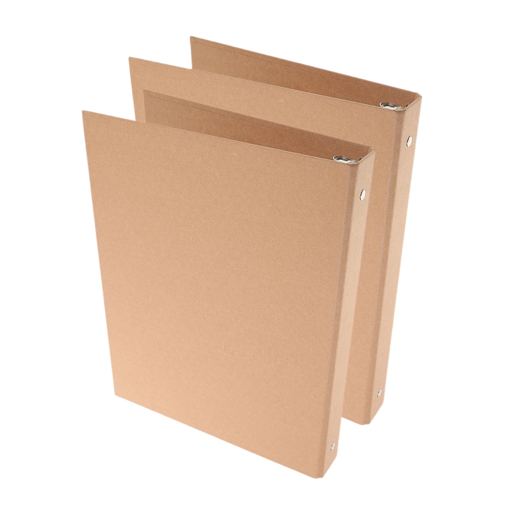 

2pcs Kraft Paper Binder Cover Notebook Shell Loose Leaf Refillable Aesthetic Organizer For Planner Journal Scrapbook